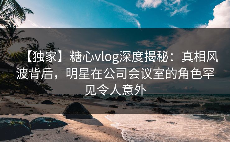 【独家】糖心vlog深度揭秘：真相风波背后，明星在公司会议室的角色罕见令人意外
