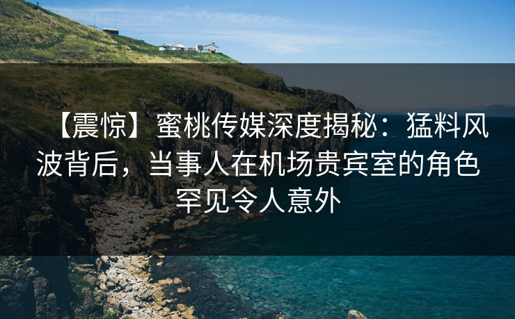 【震惊】蜜桃传媒深度揭秘：猛料风波背后，当事人在机场贵宾室的角色罕见令人意外